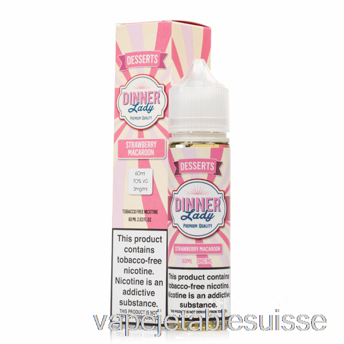 Vape Suisse Macaron Fraise - Vape Dîner Lady E-liquide - 60ml 6mg